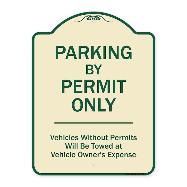 Designer Series-Parking By Permit Vehicles Without Permits Will Be Towed, 24" x 18", TG-1824-9940